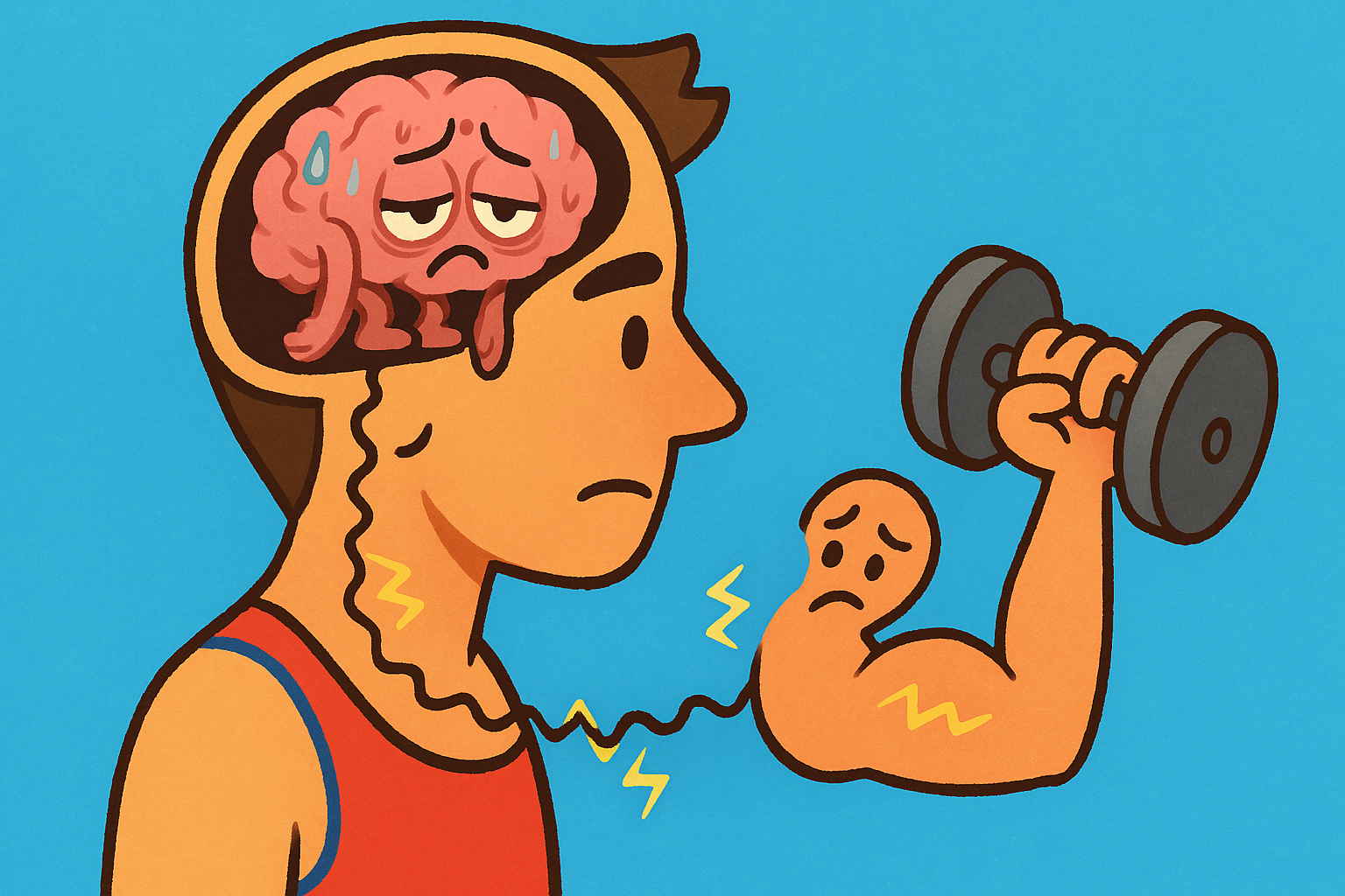 After a tough workout, your brain can get tired (central fatigue), making it harder to send strong signals to your muscles. This means even if your muscles feel ready, your brain might not be able to 'tell' them to lift heavy weights effectively.