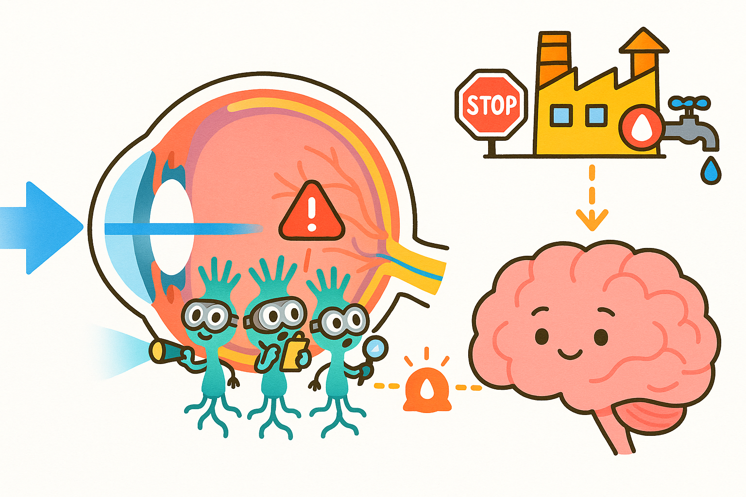 Special cells in your eyes are like light detectors. When they sense blue light, they tell your brain to stop making melatonin, the hormone that helps you sleep.