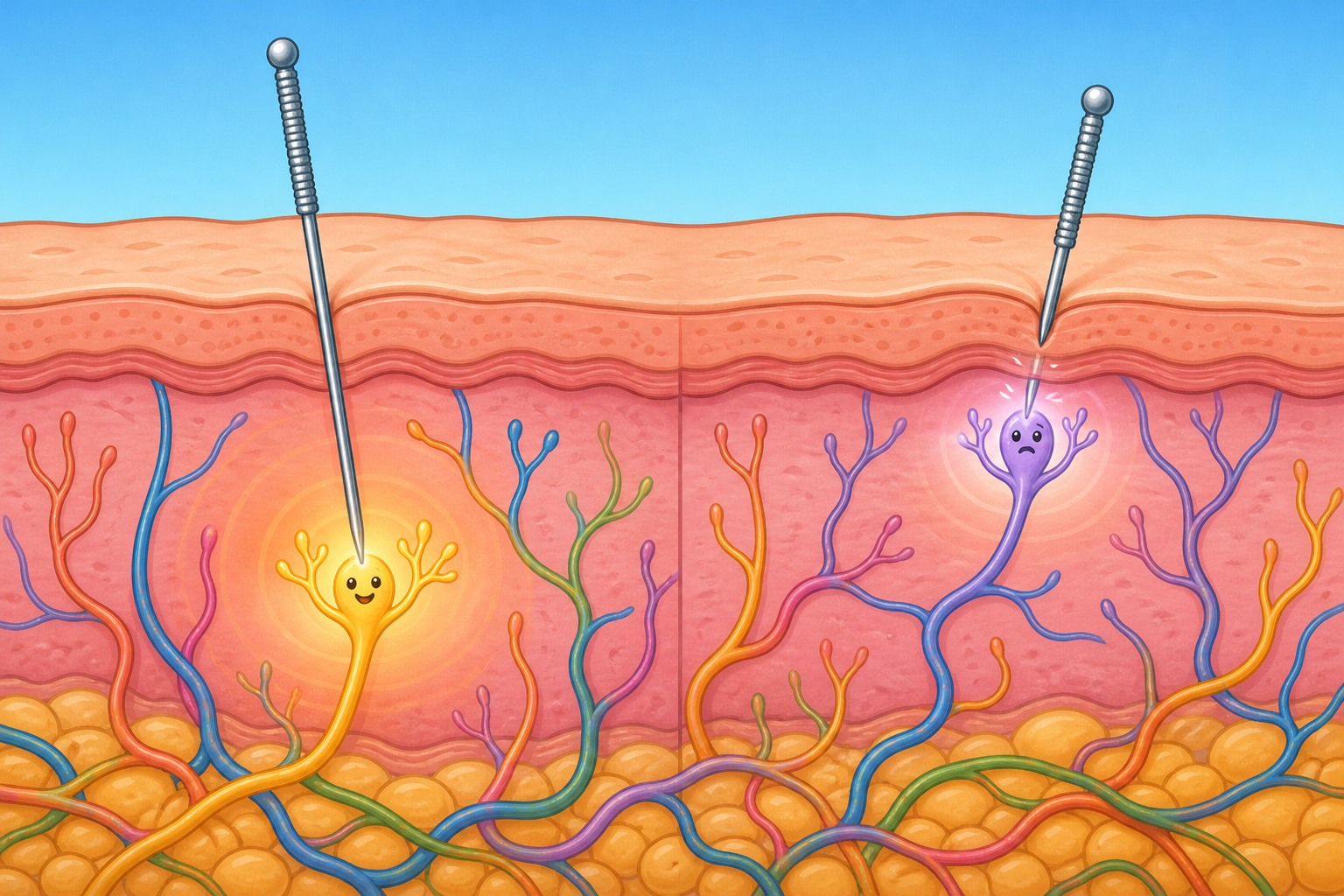 Even a 'sham' acupuncture needle can send signals to the brain because our skin is full of sensitive nerve endings. This makes it tricky to study acupuncture's true effects.