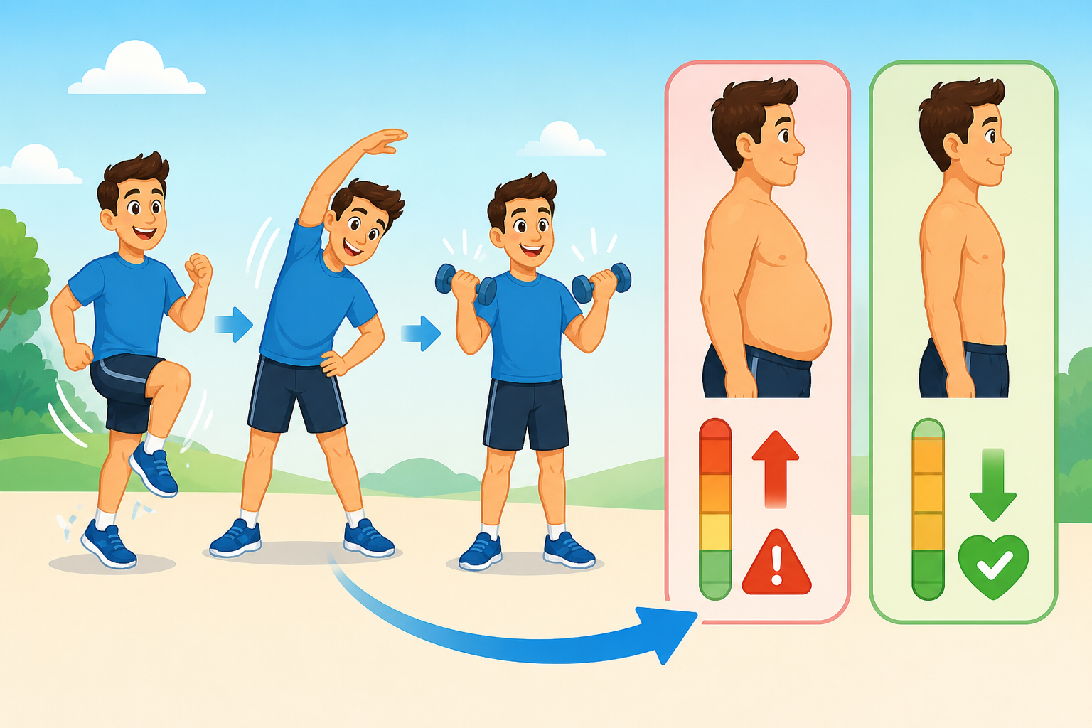 Regular exercise helps reduce belly fat, which is also known as central adiposity. This reduction in belly fat is a key reason why physical activity effectively lowers your AIP score and improves heart health.